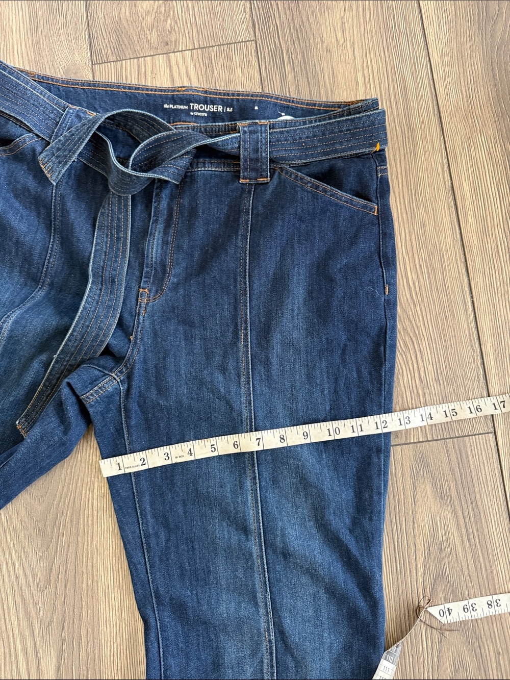 The platinum trouser by Chico’s Wide Leg Dark Wash Jeans with Belt net - Picture 8 of 10